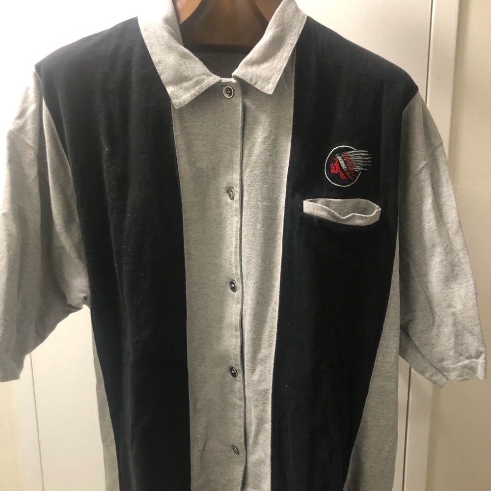 Men's Two-Tone Black and Gray Polo Shirt